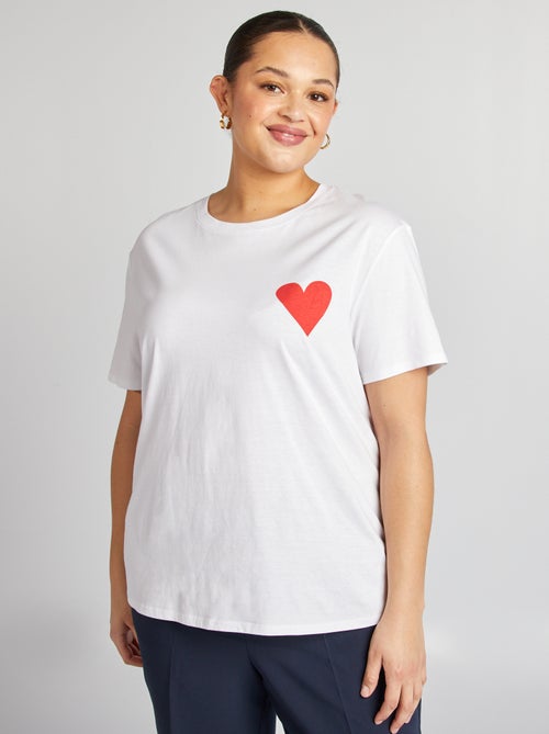 T-shirt en jersey manches courtes 'OUI' - Kiabi