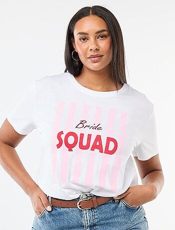 T-shirt en jersey manches courtes 'OUI'