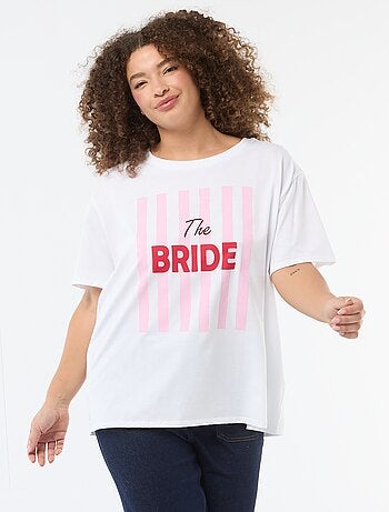 T-shirt en jersey manches courtes 'OUI'