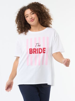 T-shirt en jersey manches courtes 'OUI'