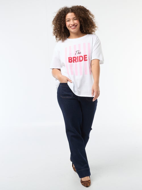 T-shirt en jersey manches courtes 'OUI' - Kiabi