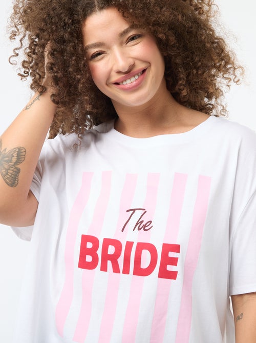 T-shirt en jersey manches courtes 'OUI' - Kiabi