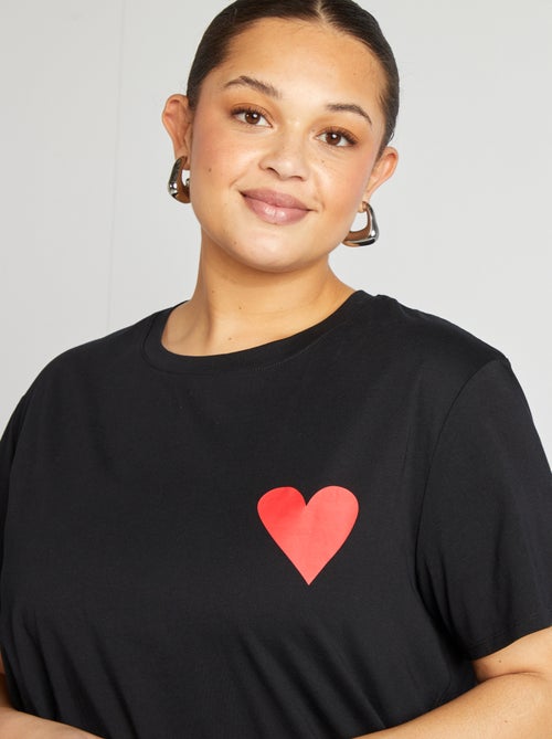 T-shirt en jersey manches courtes 'OUI' - Kiabi