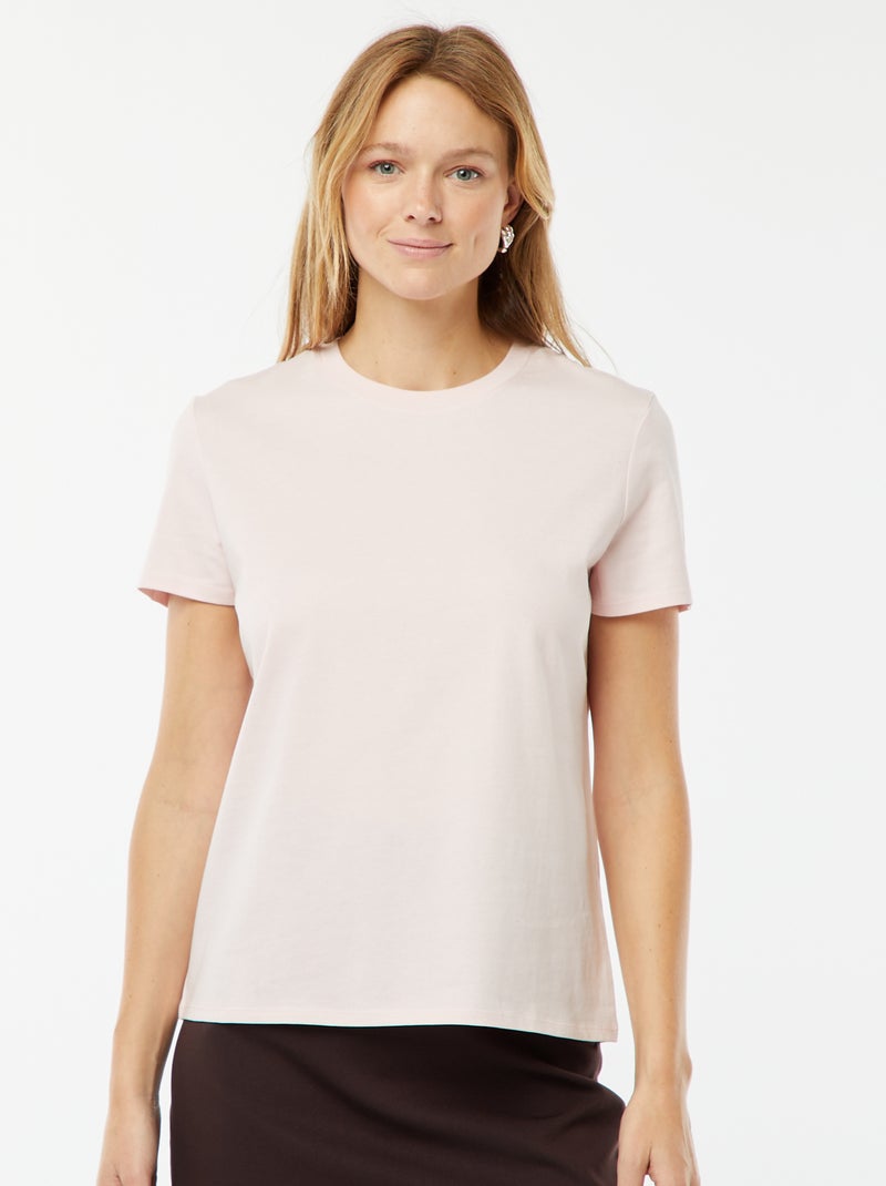 T-shirt en jersey manches courtes Rose - Kiabi