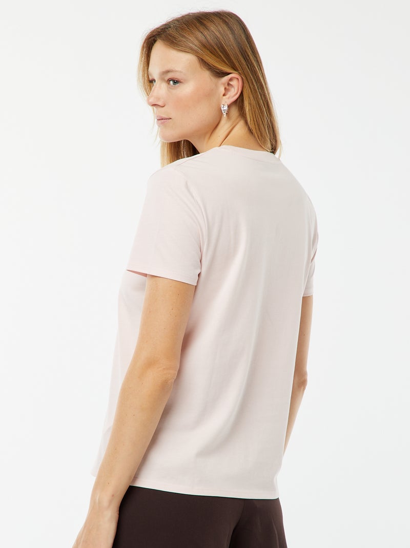 T-shirt en jersey manches courtes Rose - Kiabi