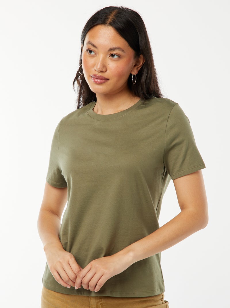 T-shirt en jersey manches courtes Vert - Kiabi