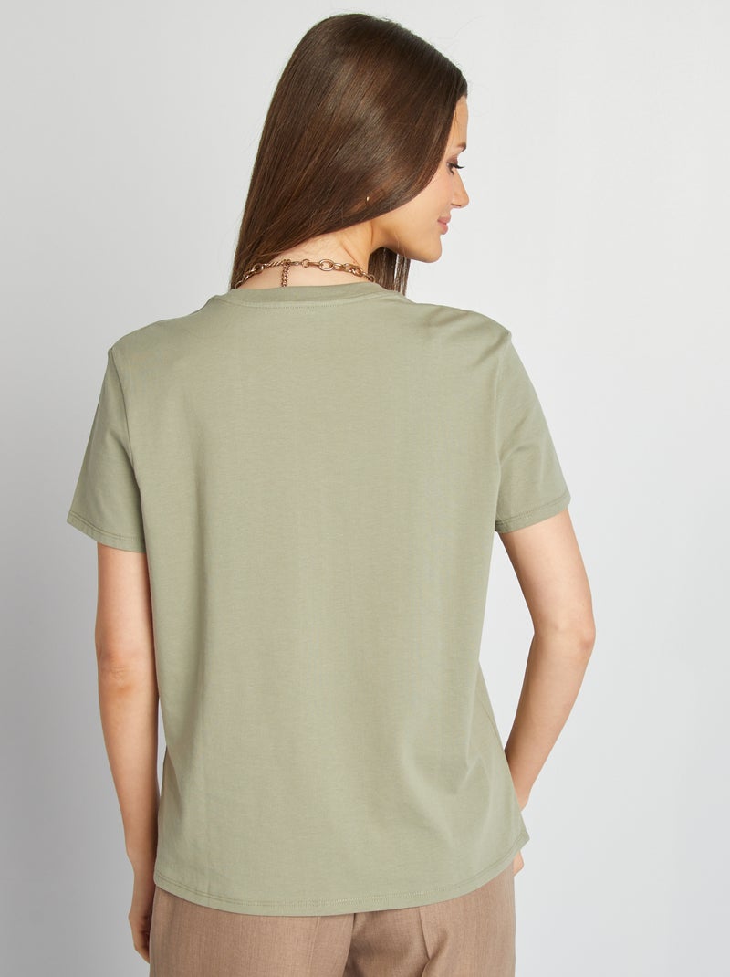 T-shirt en jersey manches courtes Vert - Kiabi