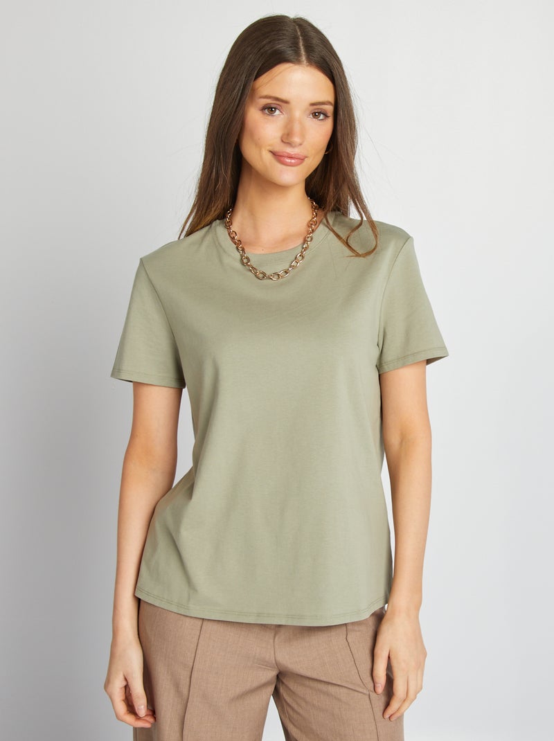 T-shirt en jersey manches courtes Vert - Kiabi