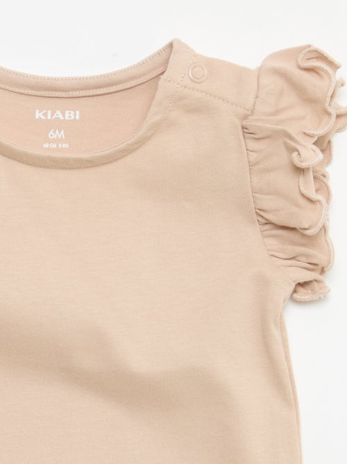 T-shirt en jersey manches courtes volantées - Kiabi