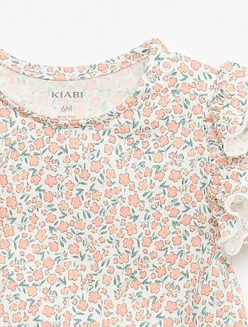 T-shirt en jersey manches courtes volantées