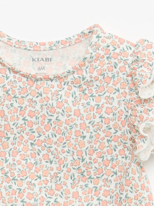 T-shirt en jersey manches courtes volantées - Kiabi