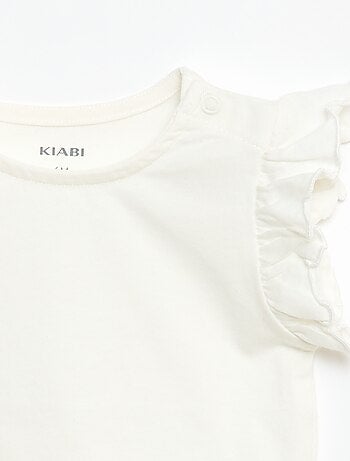 T-shirt en jersey manches courtes volantées