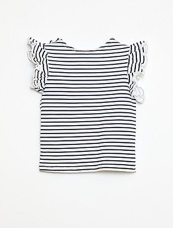 T-shirt en jersey manches courtes volantées