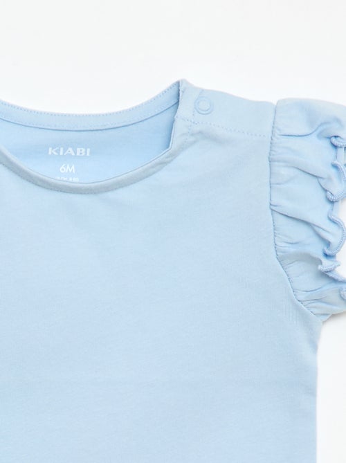 T-shirt en jersey manches courtes volantées - Kiabi