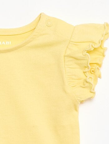 T-shirt en jersey manches courtes volantées