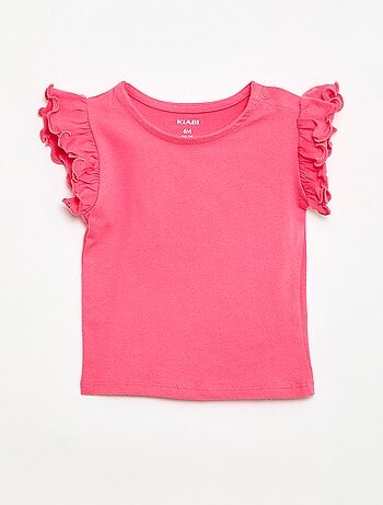 T-shirt en jersey manches courtes volantées