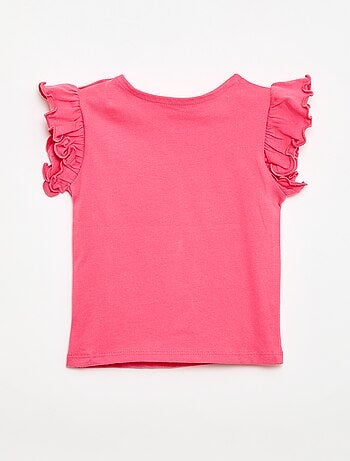 T-shirt en jersey manches courtes volantées