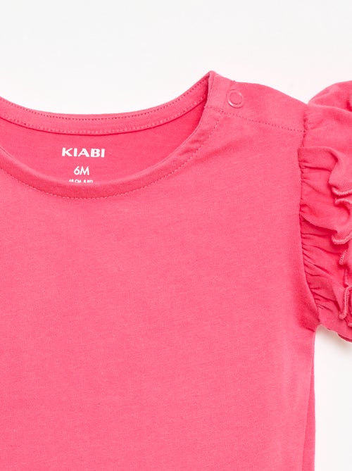 T-shirt en jersey manches courtes volantées - Kiabi