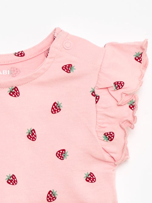 T-shirt en jersey manches courtes volantées - Kiabi