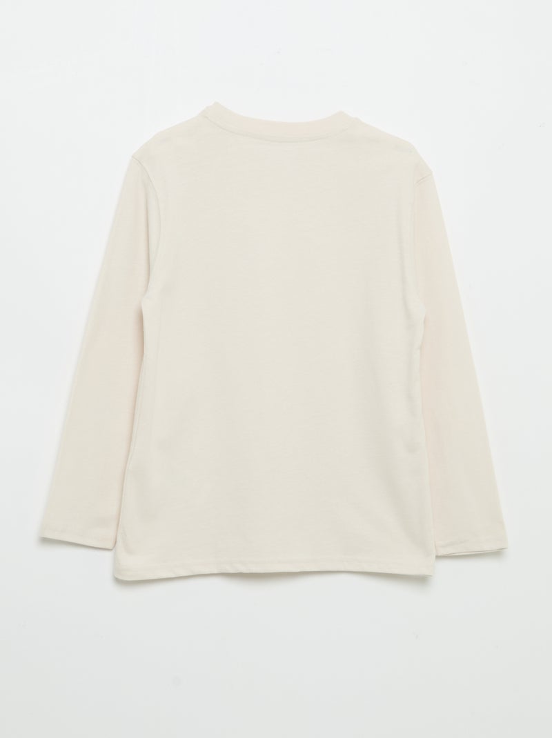 T-shirt en jersey manches longues Blanc - Kiabi