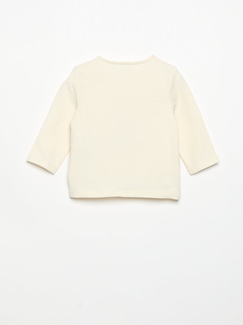 T-shirt en jersey manches longues Blanc - Kiabi
