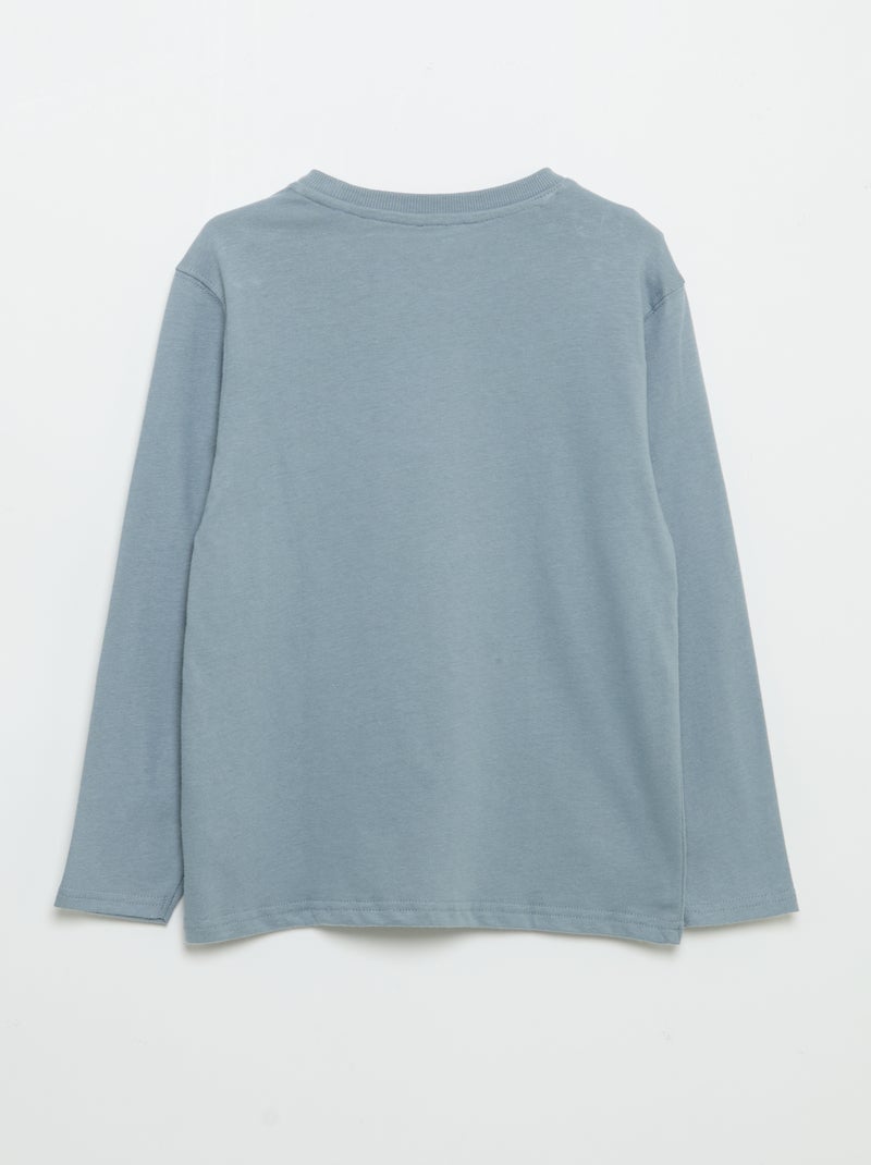 T-shirt en jersey manches longues Bleu - Kiabi