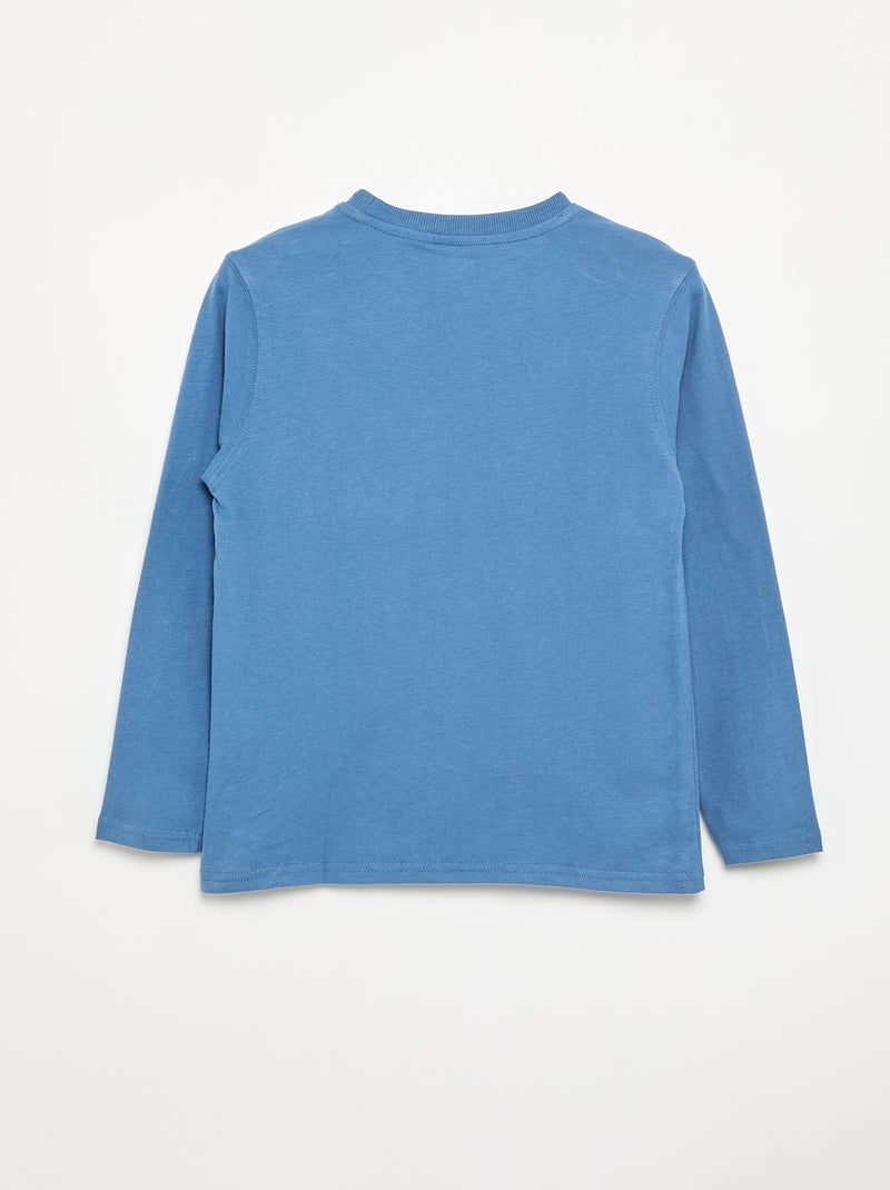 T-shirt en jersey manches longues Bleu - Kiabi
