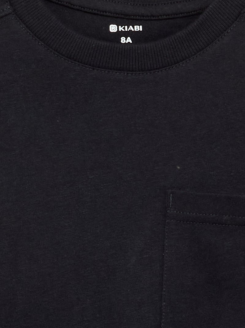 T-shirt en jersey manches longues Noir - Kiabi