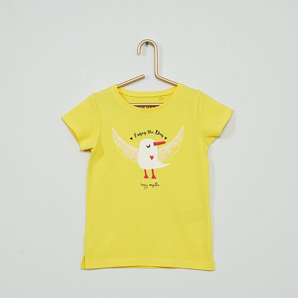 T Shirt En Jersey Mouette Bebe Fille Jaune Kiabi 4