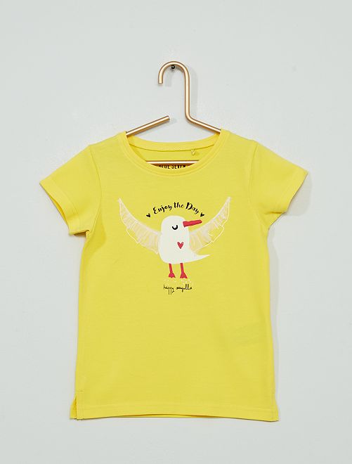 T-shirt en jersey 'mouette'                                         jaune 
