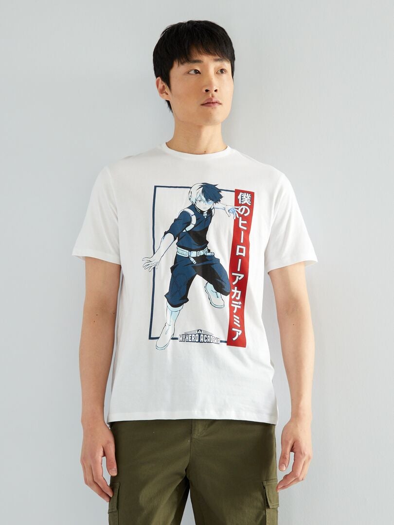 T-shirt en jersey 'My Hero Academia' blanc - Kiabi