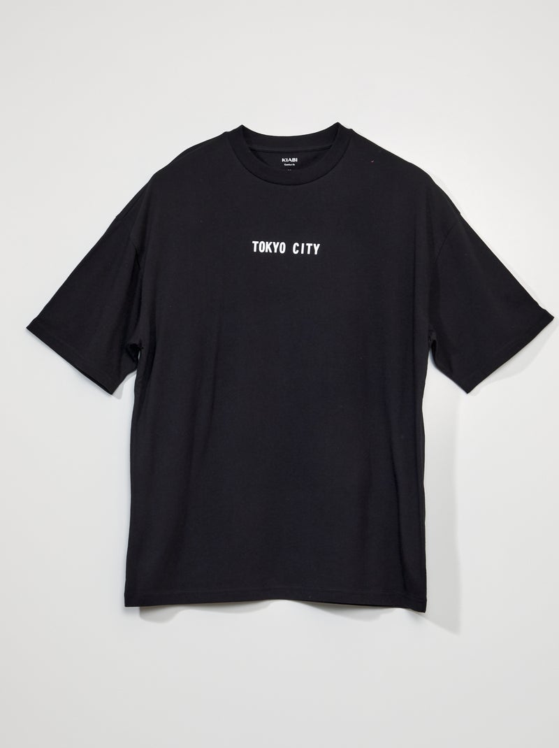 T-shirt en jersey noir - Kiabi