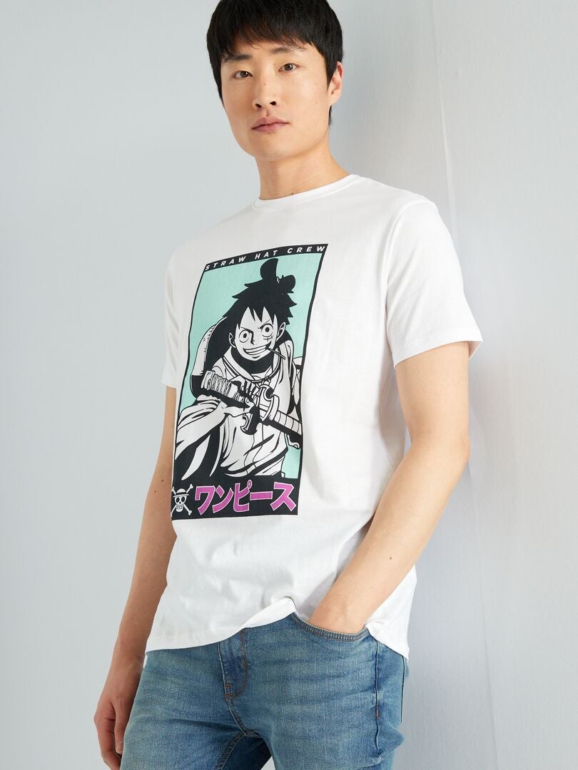 T-shirt en jersey 'One Piece' blanc - Kiabi