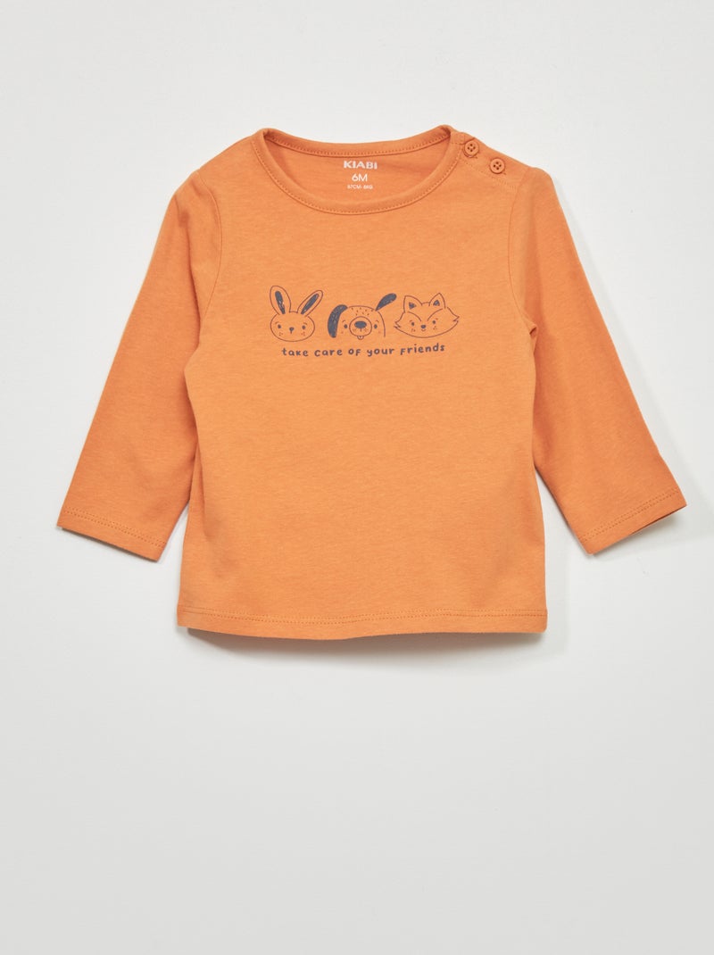 T-shirt en jersey Orange - Kiabi