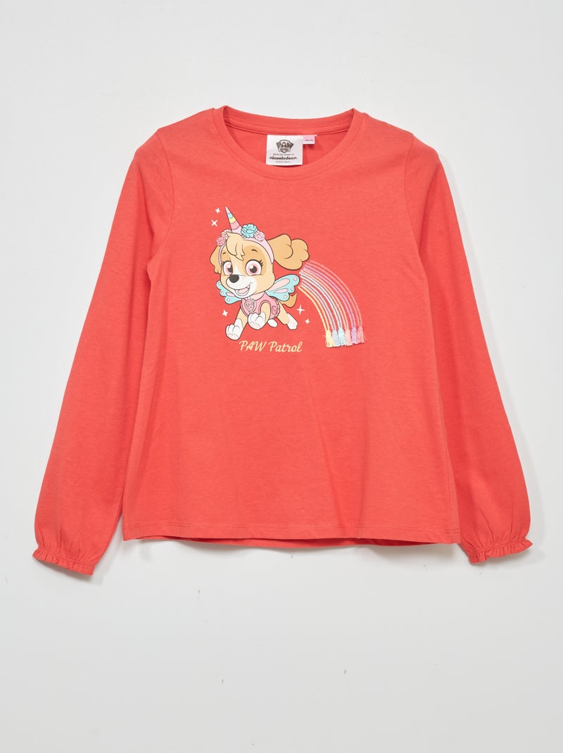 T-shirt en jersey 'Pat'Patrouille' rouge framboise - Kiabi