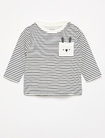 T-shirt en jersey rayé à manches longues