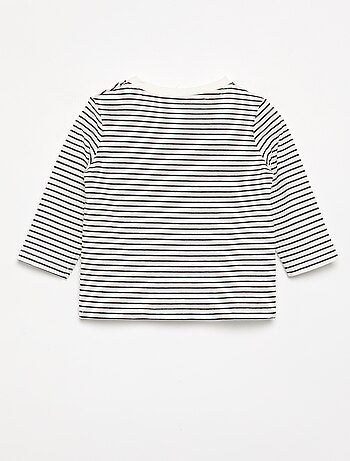 T-shirt en jersey rayé à manches longues