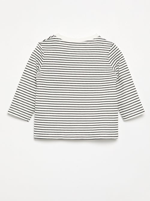 T-shirt en jersey rayé à manches longues - Kiabi