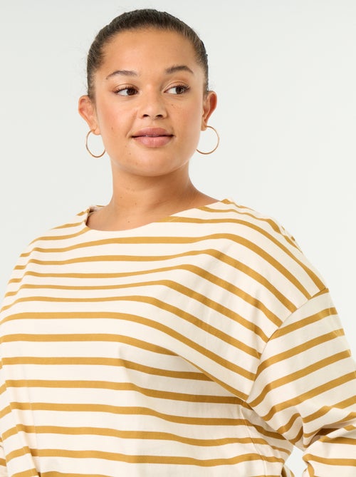 T-shirt en jersey rayé à manches longues - Kiabi