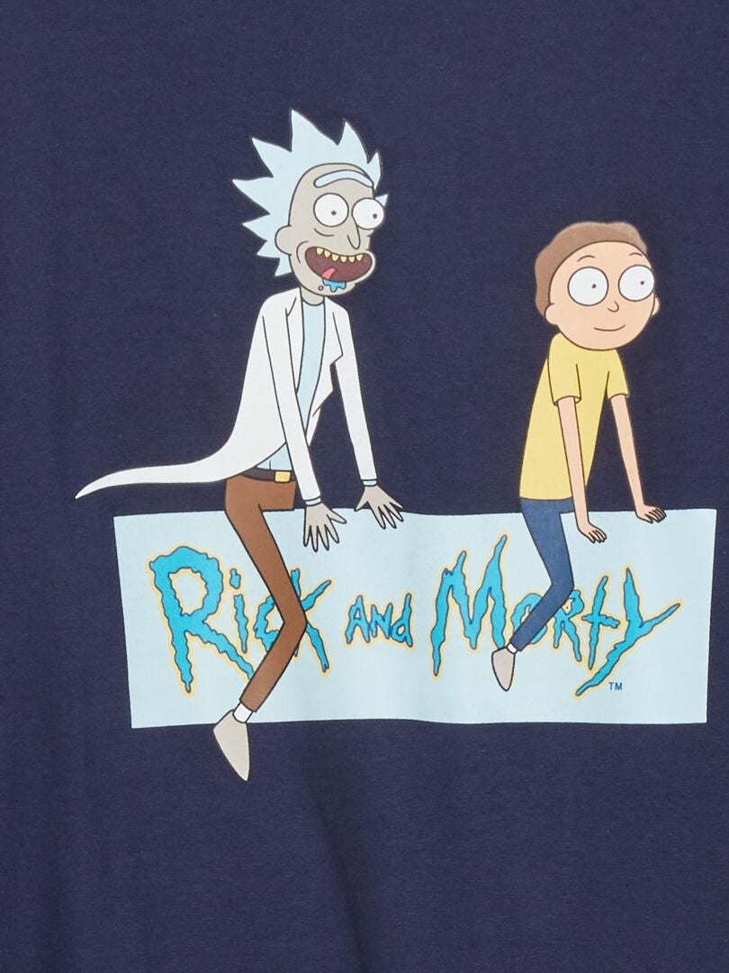 T-shirt en jersey 'Rick & Morty' bleu noir - Kiabi