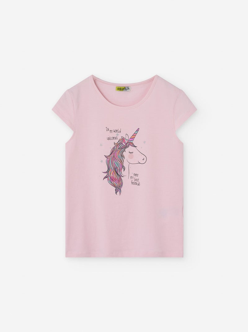 T-shirt en Jersey Rose clair - Kiabi