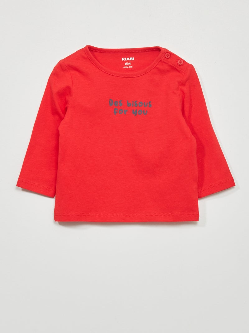 T-shirt en jersey Rouge - Kiabi