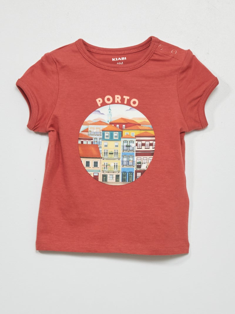 T-shirt en jersey Rouge brique - Kiabi