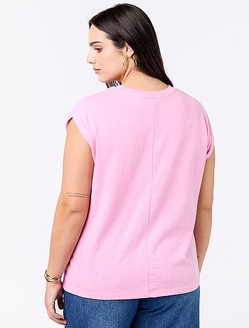 T-shirt en jersey sans manches avec petite broderie poitrine