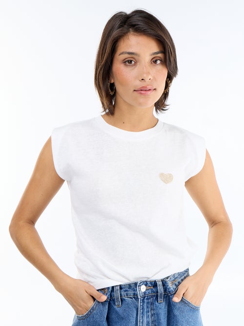 T-shirt en jersey sans manches - Kiabi