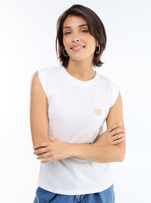 T-shirt en jersey sans manches - Kiabi