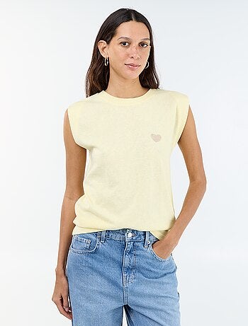 T-shirt en jersey sans manches