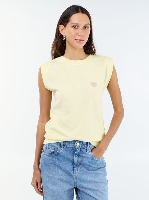 T-shirt en jersey sans manches - Kiabi