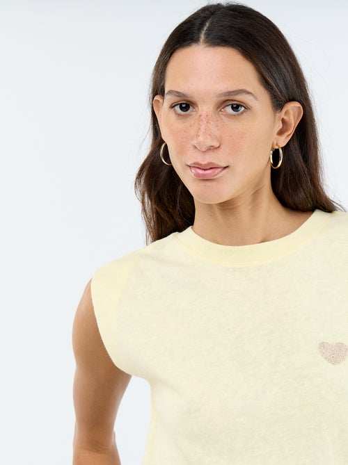 T-shirt en jersey sans manches - Kiabi