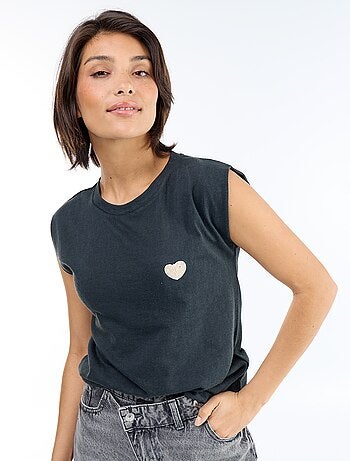 T-shirt en jersey sans manches